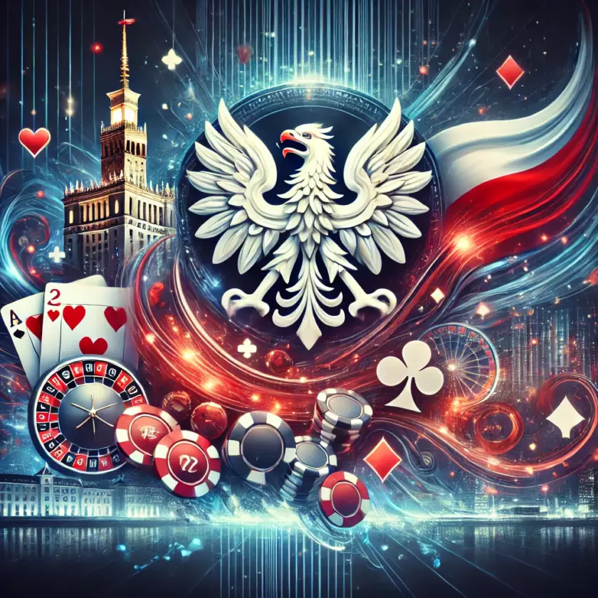 Godło Polski wśród kart i żetonów — konto dla polskiego gracza
